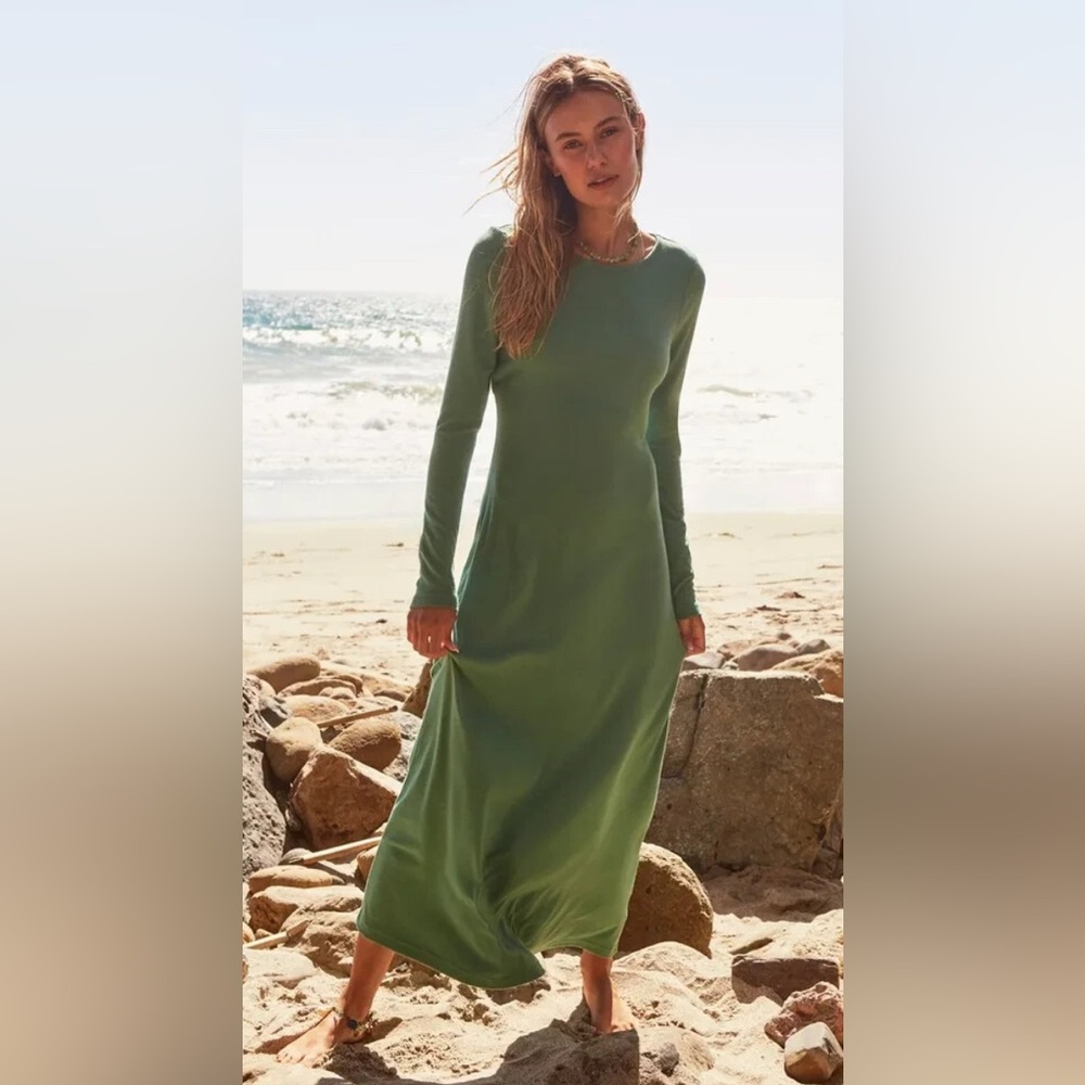 NWOT FP Beach Aubre open back toe Mermaid green boho travel resort beach life SM - Picture 2 of 12